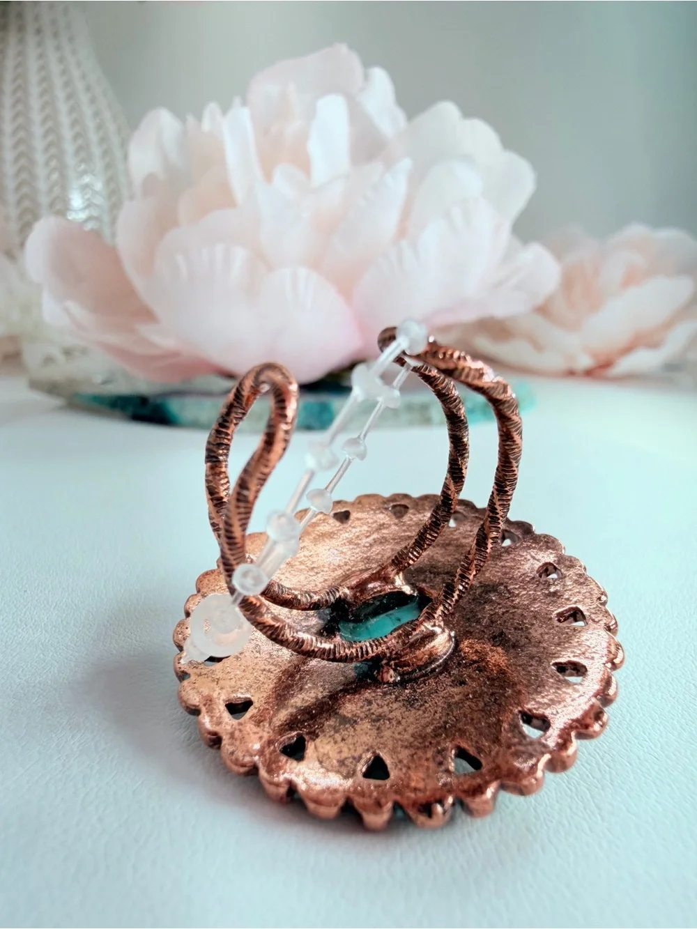 Turquoise Floral Cluster Statement Ring - Unbranded